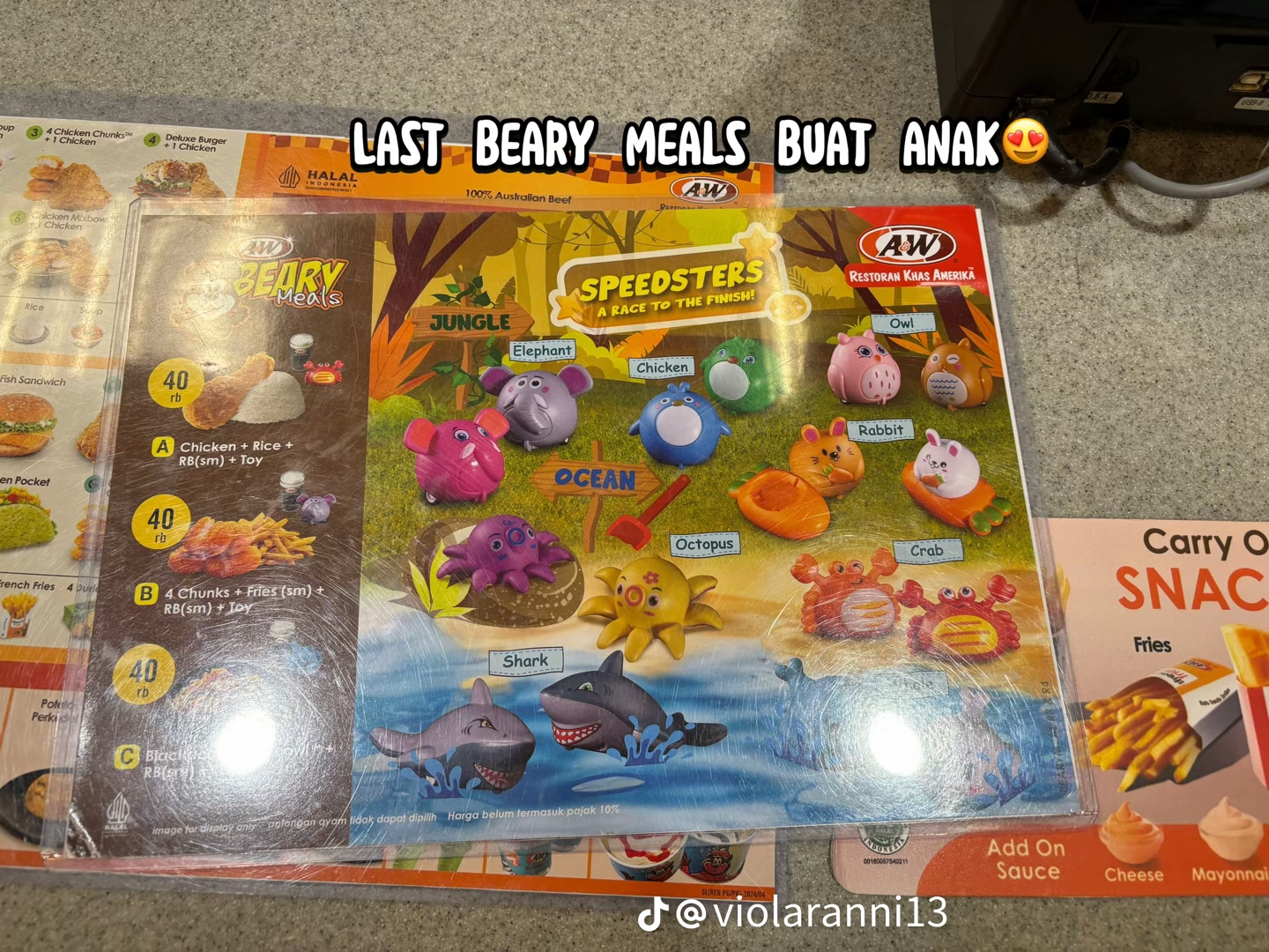 A&W Menu