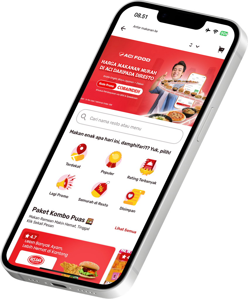 Pesan Makan Paling Murah di ACI FOOD - Ojek Online Lokal ACI
